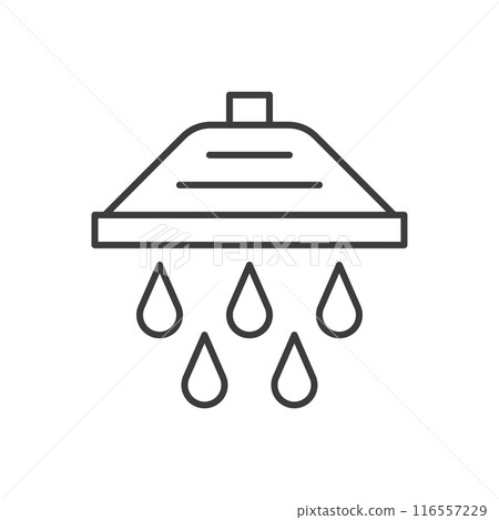 Shower bathroom real estate thin line art icon vector illustration. Bathe plumbing tool Shower bathroom real estate thin line art icon vector illustration. Bathe plumbing tool 116557229