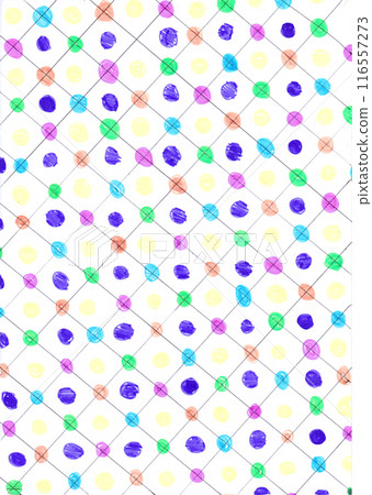 Colorful hand-drawn polka dots 116557273