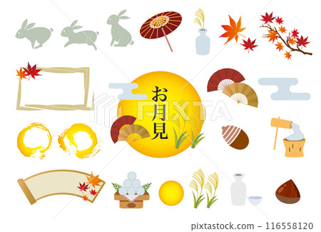 Autumn moon viewing material 116558120