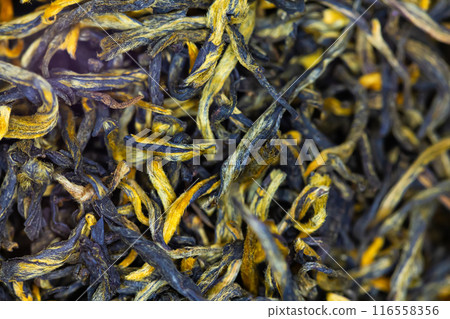 Close-up view of loose leaf black tea. 116558356