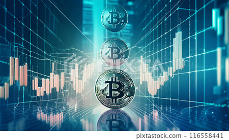 Bitcoin and chart background image Bitcoin and chart background image 116558441