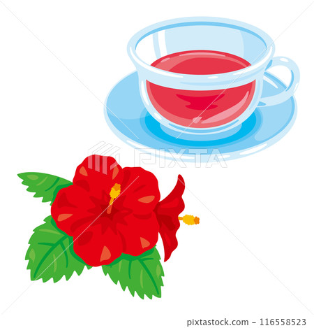 Hibiscus flowers and hibiscus tea 116558523