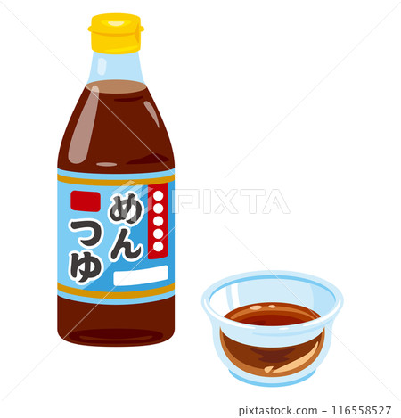 Mentsuyu in a bottle and in a small bowl 116558527