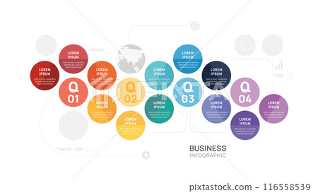Infographic circle diagram 12 steps template for business, presentation vector infographics. 116558539