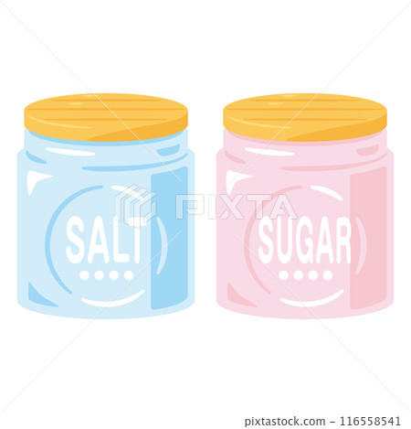 鹽和糖在罐子裡 116558541