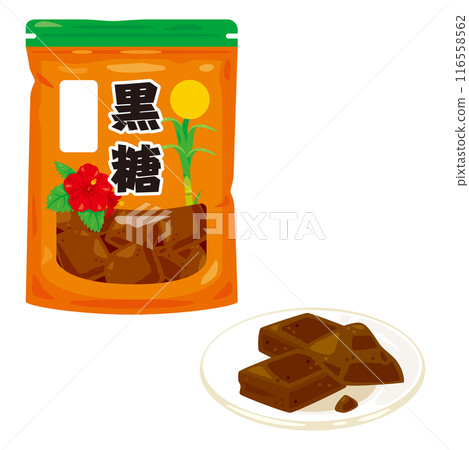 盤子裡的紅糖和袋子裡的紅糖 盤子裡的紅糖和袋子裡的紅糖 116558562