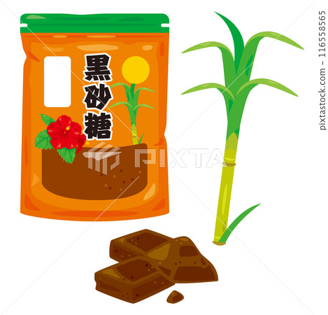 Sugarcane and brown sugar 116558565