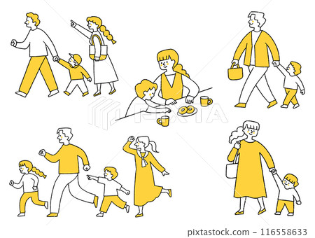 Family set having fun with children Family set having fun with children 116558633