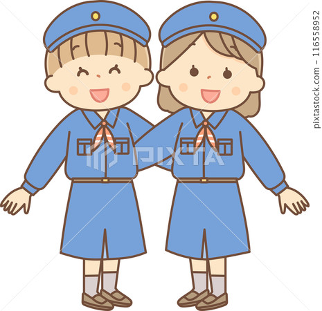 兩個女童子軍女孩 兩個女童子軍女孩 116558952