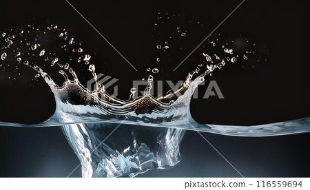 The moment of water splashing on a black background 116559694