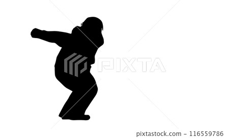 Silhouette of a woman about to fly_Wide Silhouette of a woman about to fly_Wide 116559786