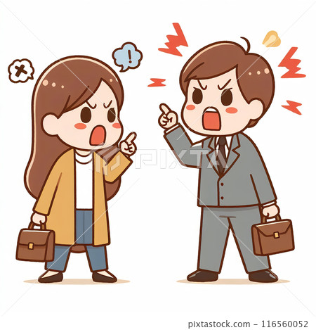 Illustration of a fighting couple, man and woman 116560052