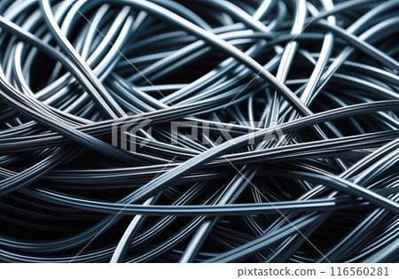 Close-up of a lot of gray cables, abstract background 116560281