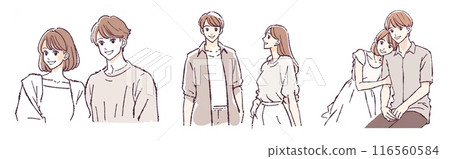 情侶、情侶、情人、男女插畫集 116560584