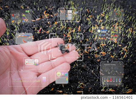 Automation farm for precision agriculture technology with digital interface on field 116561401