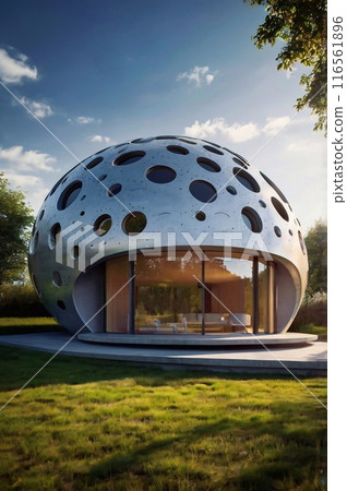 Concept of design eco future house, modern abstract, green architecture Concept of design eco future house, modern abstract, green architecture 116561896