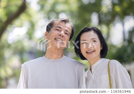 Cuddling smiling couple 116561946