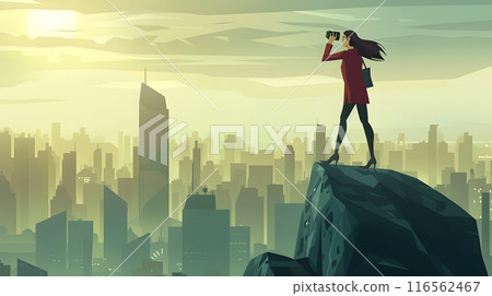 Business and Strategy concepts. illustration 2D cartoon with finance and successful story. 116562467