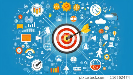 Business and Strategy concepts. illustration 2D cartoon with finance and successful story. 116562474