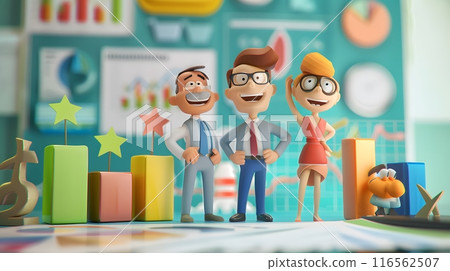 Business and Strategy concepts. illustration 2D cartoon with finance and successful story. Business and Strategy concepts. illustration 2D cartoon with finance and successful story. 116562507
