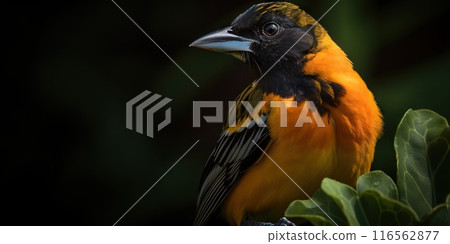 Northern Oriole bird with forest background. Generative AI 116562877