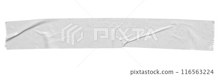 White adhesive paper tape isolated on white background 116563224