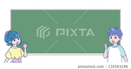 Smiling boy and girl posing in fist pump 116563296