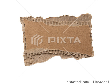 Brown Cardboard paper piece isolated on white background Brown Cardboard paper piece isolated on white background 116563551