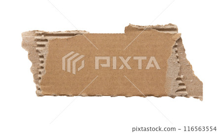 Brown Cardboard paper piece isolated on white background 116563554