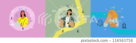 Creative Workspace: Video Conference, modern flat vector concept illustration of person engaging in virtual business meeting Connectivity, collaboration, digital interaction, remote work, productivity Creative Workspace: Video Conference, modern flat vector concept illustration of person engaging in virtual business meeting Connectivity, collaboration, digital interaction, remote work, productivity 116563758