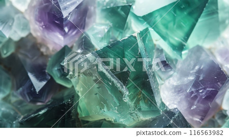 Smooth Polished Fluorite Crystals in Shades of Green and Purple for Mineral Collection, Geological Study, Decor, or Stock Photography Smooth Polished Fluorite Crystals in Shades of Green and Purple for Mineral Collection, Geological Study, Decor, or Stock Photography 116563982