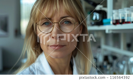 Portrait of a Professional Female Scientist in a Modern Laboratory Setting for Research and Development Projects Portrait of a Professional Female Scientist in a Modern Laboratory Setting for Research and Development Projects 116564392