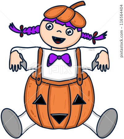Halloween pumpkin girl Halloween pumpkin girl 116564404