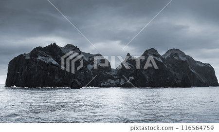 Vestmannaeyjar island. Natural dark landscape of Iceland 116564759