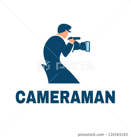 Film Camera Video Cameraman Silhouette Casual symbol for film Studio production Logo design Film Camera Video Cameraman Silhouette Casual symbol for film Studio production Logo design 116565283