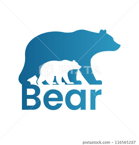 Illustrations of a Grizzly Bear and its cubs can be used for Child Care Companies 116565287