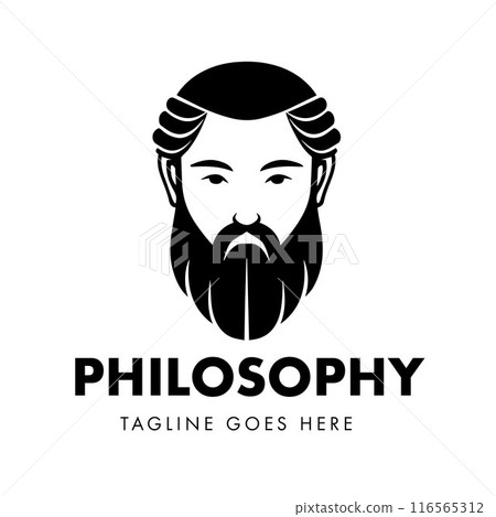 Silhouette logo design for a simple flat Head and Face of an ancient philosopher Silhouette logo design for a simple flat Head and Face of an ancient philosopher 116565312