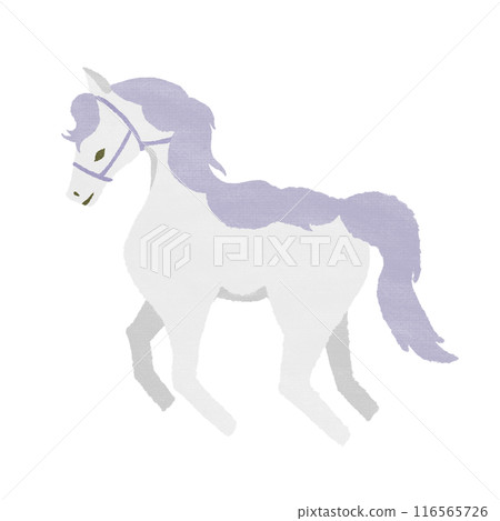 Horse (white and purple) texture available 116565726