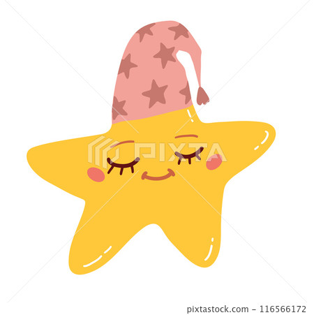 Vector illustration of cute Star character 116566172