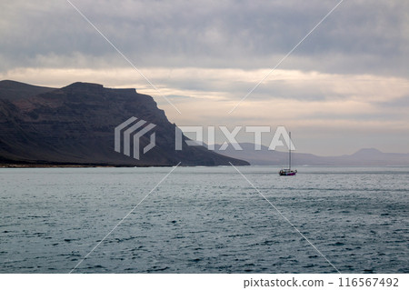 Coastal rocks on the north of Lanzarote, Spain 116567492