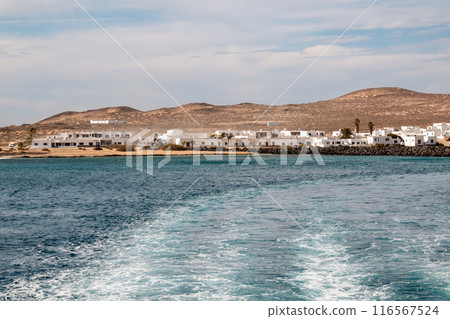 Island La Graciosa from a boat, Spain 116567524