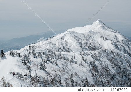 Snowy mountain scenery 116567691