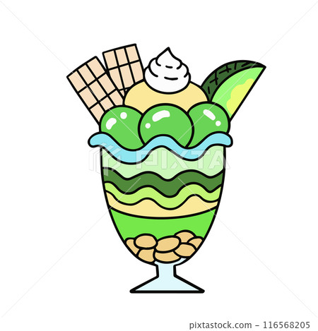 Melon parfait line drawing illustration Melon parfait line drawing illustration 116568205