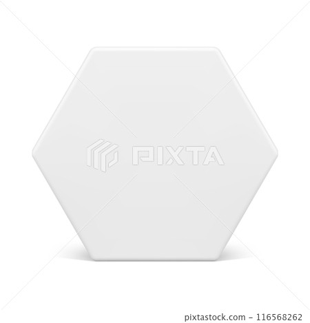 White hexagonal vertical honeycomb geometric angular wall construction block 3d design vector 116568262
