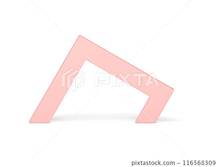 Pink angular corner arch abstract basic foundation geometric 3d element design realistic vector Pink angular corner arch abstract basic foundation geometric 3d element design realistic vector 116568309