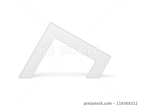 Angular abstract wide arch expo presentation white decorative 3d element realistic vector 116568312