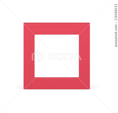 Squared corner frame wide red geometric foundation basic 3d element design realistic vector 116568315