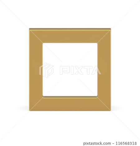 Golden squared frame basic foundation geometric minimalist metallic 3d element realistic vector 116568318