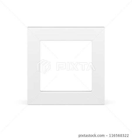 White squared wide angular frame geometric minimalist 3d element for presentation realistic vector 116568322