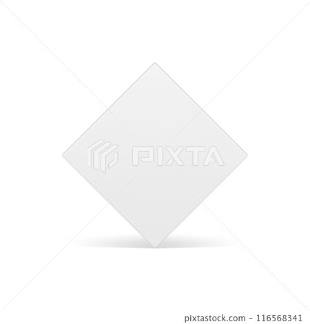 White glossy rhombus geometric vertical platform basic foundation 3d element design realistic vector 116568341